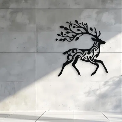 Tranh Treo Tường Hình Chú Nai - Sẵn Sàng Cho In 3D & Cắt Laser