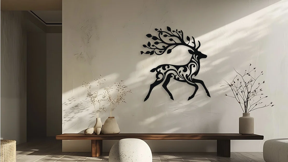 Tranh Treo Tường Hình Chú Nai - Sẵn Sàng Cho In 3D & Cắt Laser - Image 4