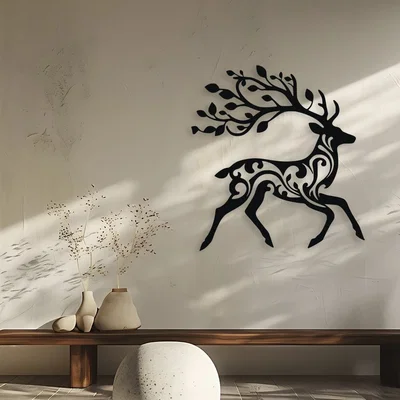 Tranh Treo Tường Hình Chú Nai - Sẵn Sàng Cho In 3D & Cắt Laser