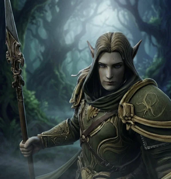 Bloodbound Realms – Elf – Spear Warden Sentinel (Mô hình 3D STL Dark Fantasy) - Image 4