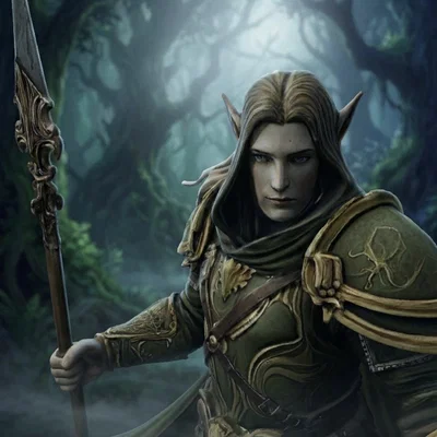 Bloodbound Realms – Elf – Spear Warden Sentinel (Mô hình 3D STL Dark Fantasy)