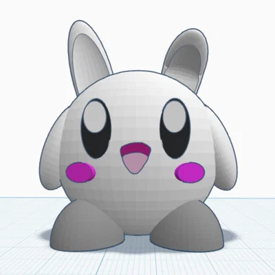 Mô hình 3D Kirby hóa thân thành thỏ đáng yêu - Kirby as a bunny