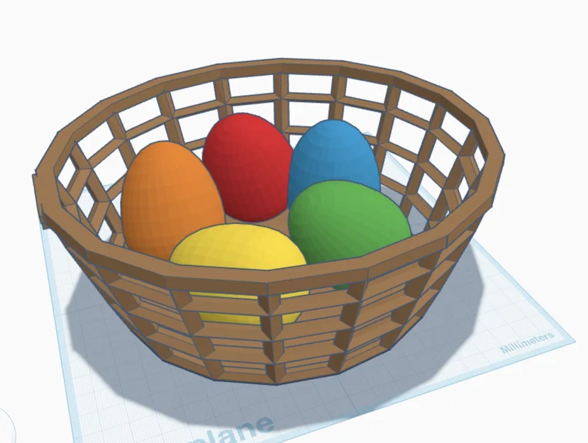 Mô hình giỏ trứng Phục sinh 3D xinh xắn cho ngày lễ - Image 1