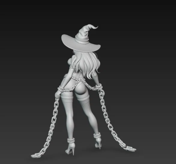 Mô hình phù thủy quyến rũ bị xiềng xích (Sexy Witch in Chains) STL - Image 2