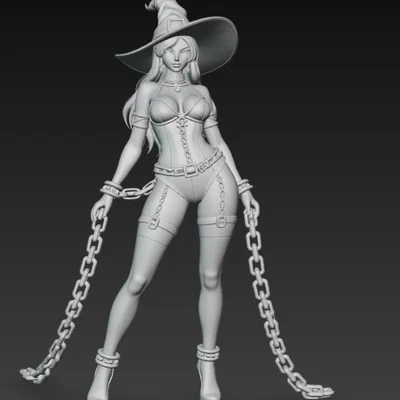 Mô hình phù thủy quyến rũ bị xiềng xích (Sexy Witch in Chains) STL