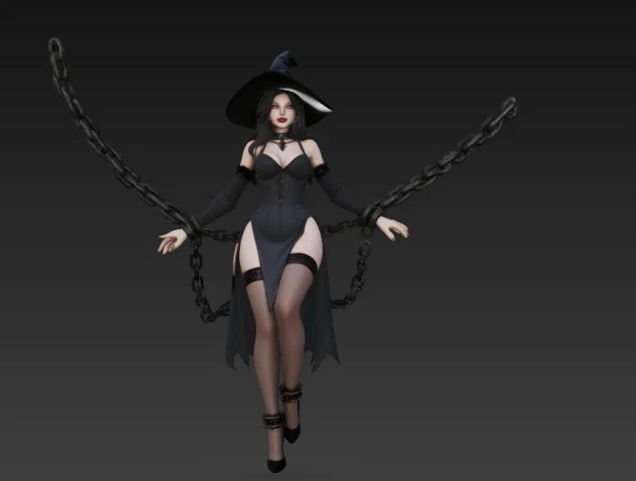 Mô hình phù thủy quyến rũ bị xiềng xích in 3D nghệ thuật - Image 4