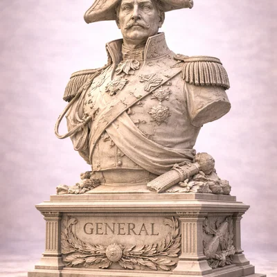 Mô hình tượng Tướng Quân (General Statue) in 3D nghệ thuật