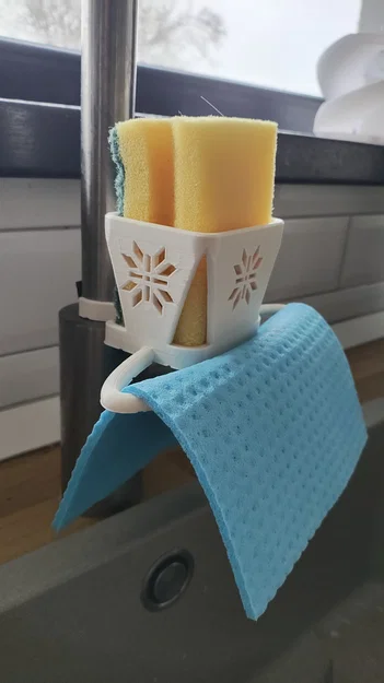 Giá đỡ miếng bọt biển và khăn lau có thể kẹp vòi nước - Image 1