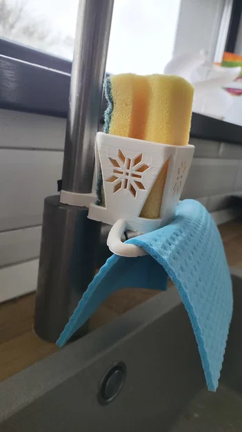 Giá đỡ miếng bọt biển và khăn lau có thể kẹp vòi nước - Image 3