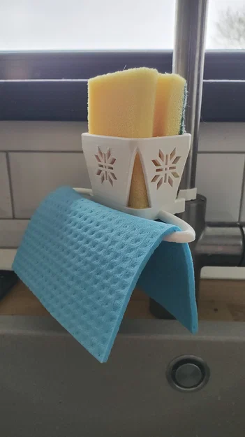 Giá đỡ miếng bọt biển và khăn lau có thể kẹp vòi nước - Image 4