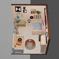 Mô hình phòng ngủ hiện đại (Room with Modern aesthetic) 3D Printing - Thumbnail 4