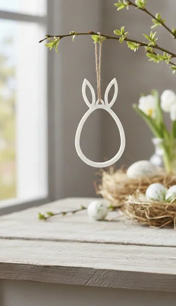 Đồ treo trang trí Phục sinh "Tai thỏ" tối giản – Phong cách Scandinavian - Image 1