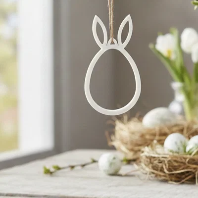 Đồ treo trang trí Phục sinh "Tai thỏ" tối giản – Phong cách Scandinavian