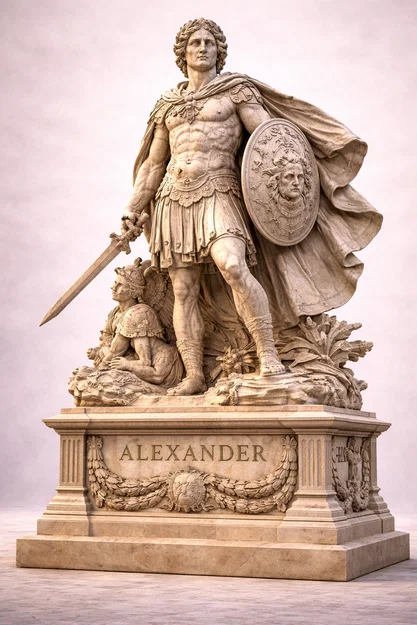 Mô hình tượng 3D Alexander Đại Đế chi tiết cao để bàn - Image 1