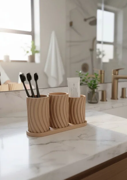 Bộ cốc đựng bàn chải hiện đại "Little Family" - Image 2