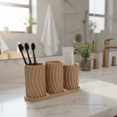Bộ cốc đựng bàn chải hiện đại "Little Family"