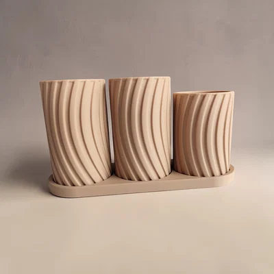 Bộ cốc đựng bàn chải hiện đại "Little Family"
