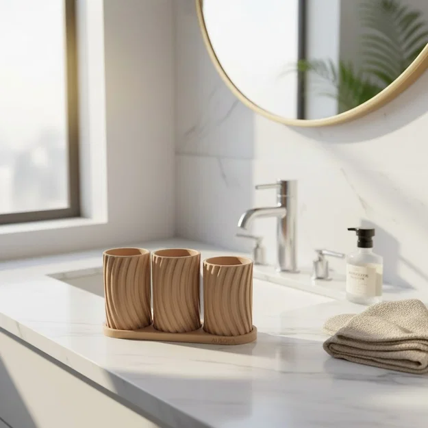 Bộ cốc đựng bàn chải hiện đại "Little Family" - Image 6