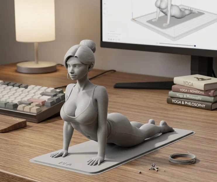 Mô hình 3D cô gái Yoga tư thế rắn hổ mang Bhujangasana cực đẹp - Image 1