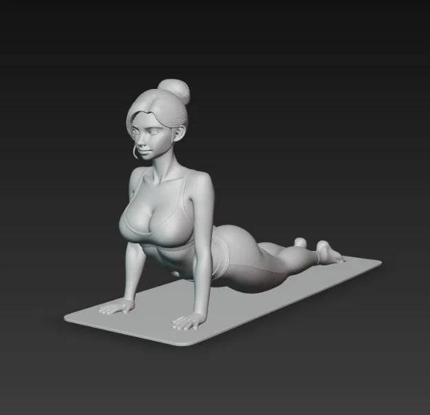 Mô hình 3D cô gái Yoga tư thế rắn hổ mang Bhujangasana cực đẹp - Image 4