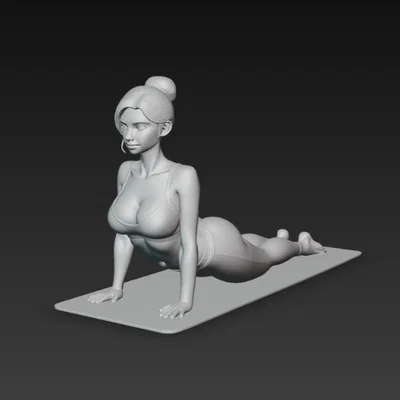 Mô hình 3D cô gái Yoga tư thế rắn hổ mang Bhujangasana cực đẹp