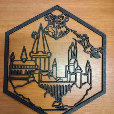Trang trí treo tường hình lục giác chủ đề Harry Potter Hogwarts