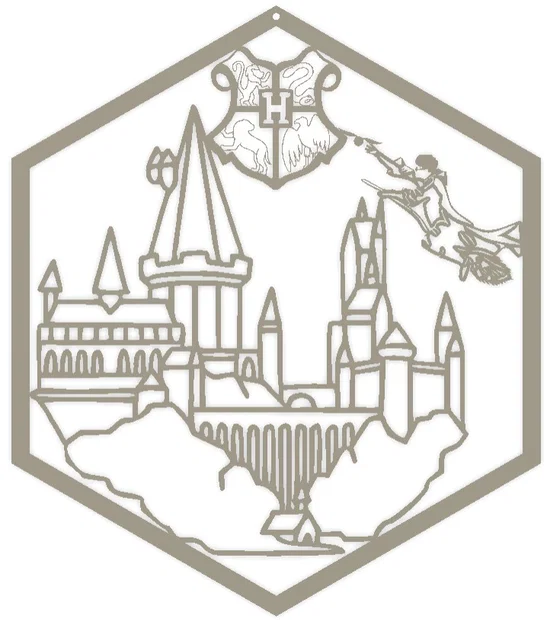 Trang trí treo tường hình lục giác chủ đề Harry Potter Hogwarts - Image 2