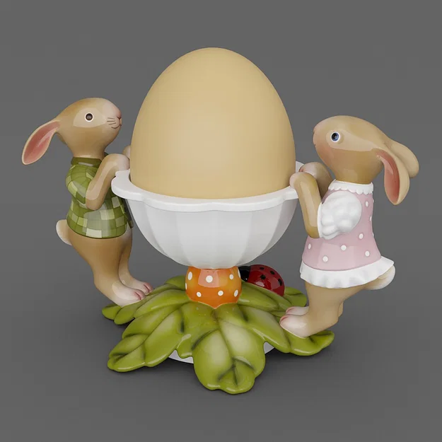 Ly đựng trứng hình cặp thỏ và lá 07 - Image 2