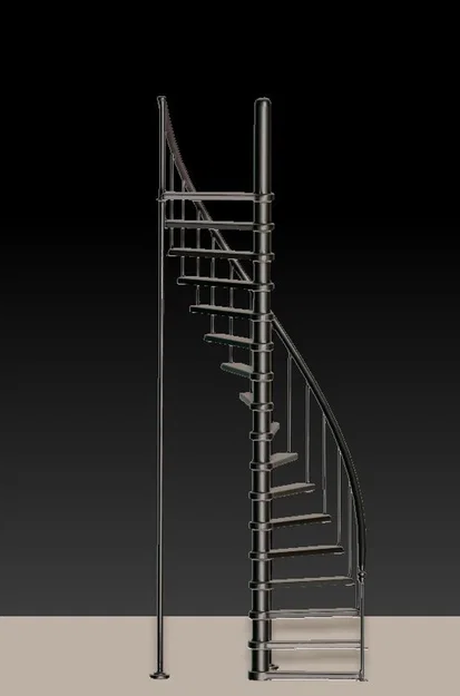 Mô hình cầu thang xoắn ốc hiện đại (Modern Spiral Staircase) in 3D - Image 1