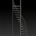 Mô hình cầu thang xoắn ốc hiện đại (Modern Spiral Staircase) in 3D - Thumbnail 1