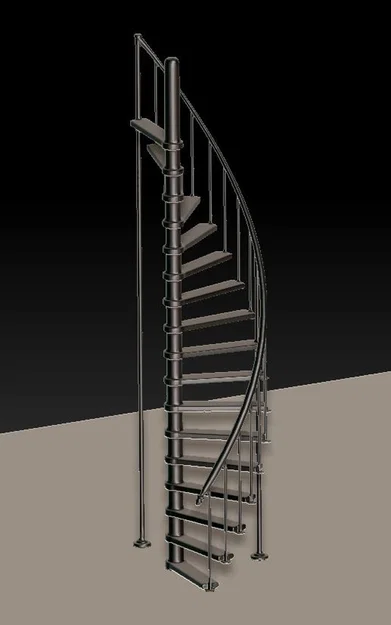 Mô hình cầu thang xoắn ốc hiện đại (Modern Spiral Staircase) in 3D - Image 2