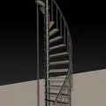 Mô hình cầu thang xoắn ốc hiện đại (Modern Spiral Staircase) in 3D - Thumbnail 2