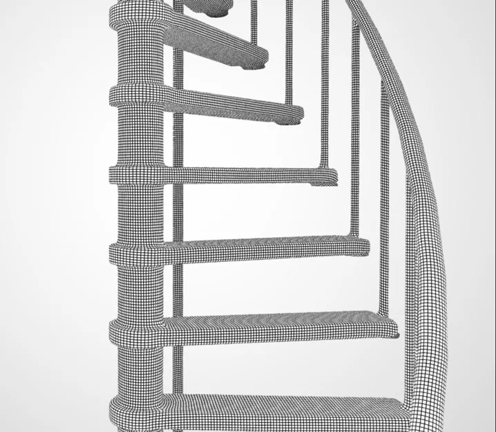 Mô hình cầu thang xoắn ốc hiện đại (Modern Spiral Staircase) in 3D - Image 4