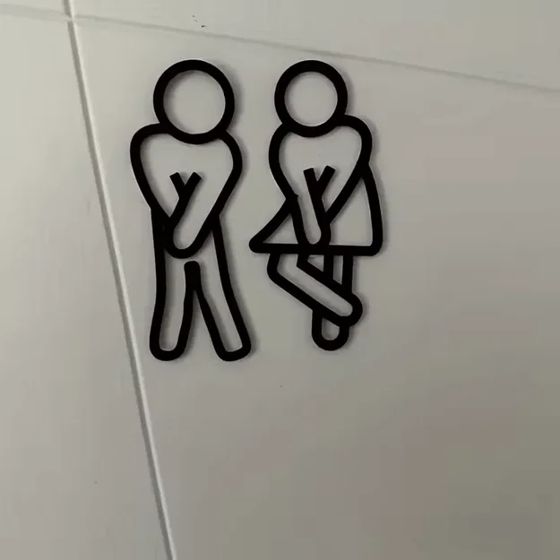 Biển báo nhà vệ sinh 3D nghệ thuật - Man and Woman Lavatory - Image 1