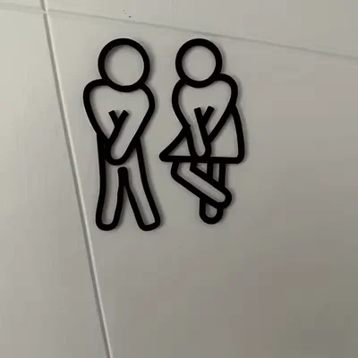 Biển báo nhà vệ sinh 3D nghệ thuật - Man and Woman Lavatory