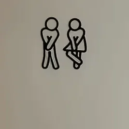 Biển báo nhà vệ sinh 3D nghệ thuật - Man and Woman Lavatory
