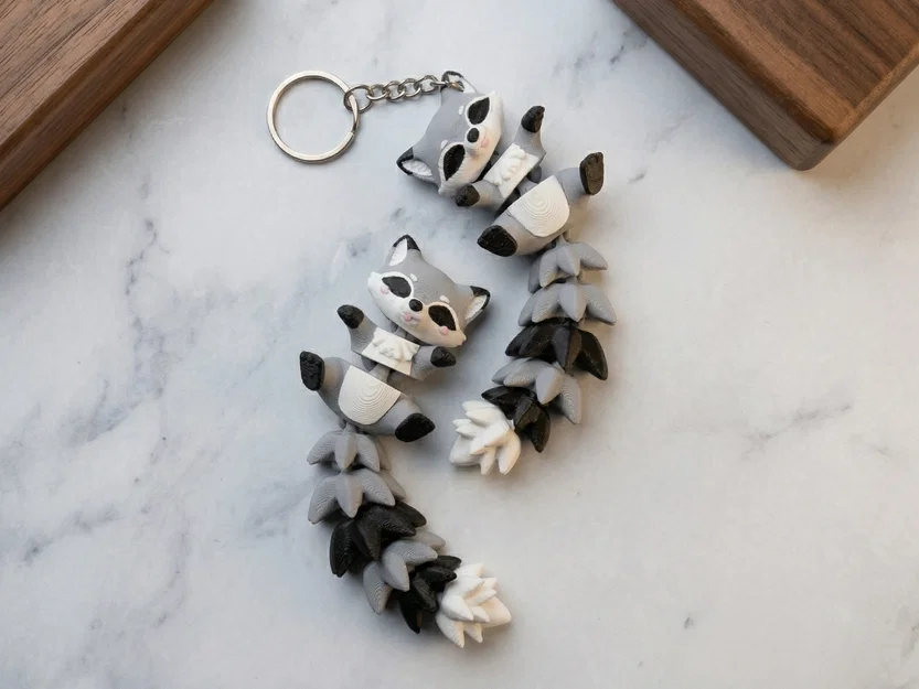 Gấu Mèo Flexi Dễ Thương - Đồ Chơi Khớp Nối / Móc Khóa - Image 2