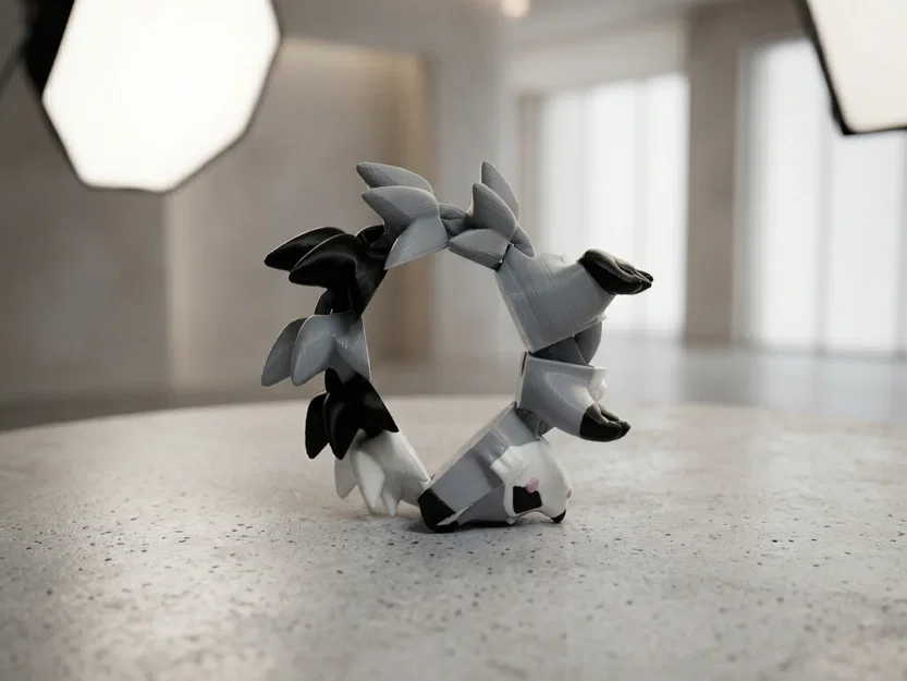 Gấu Mèo Flexi Dễ Thương - Đồ Chơi Khớp Nối / Móc Khóa - Image 3