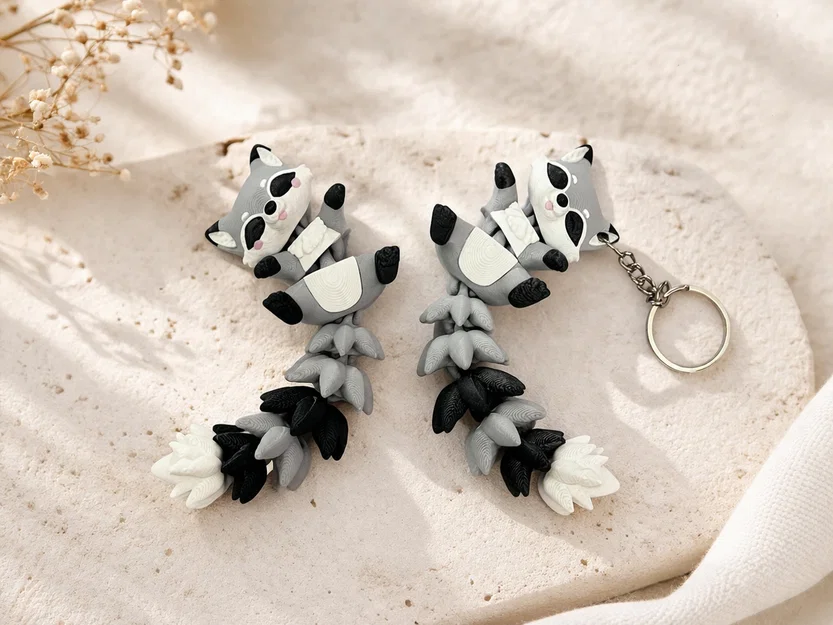 Gấu Mèo Flexi Dễ Thương - Đồ Chơi Khớp Nối / Móc Khóa - Image 4