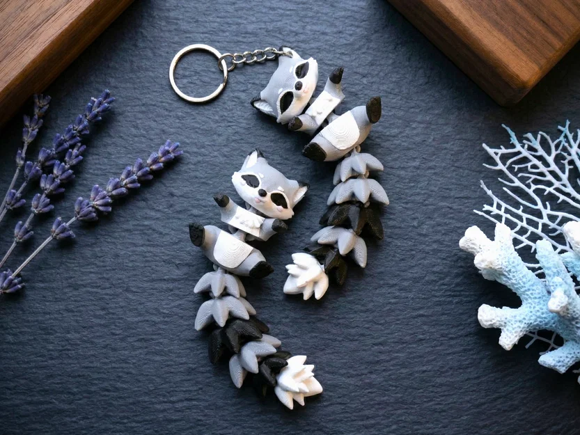 Gấu Mèo Flexi Dễ Thương - Đồ Chơi Khớp Nối / Móc Khóa - Image 5