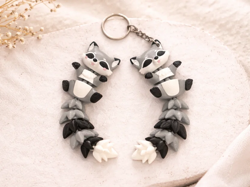 Gấu Mèo Flexi Dễ Thương - Đồ Chơi Khớp Nối / Móc Khóa - Image 8