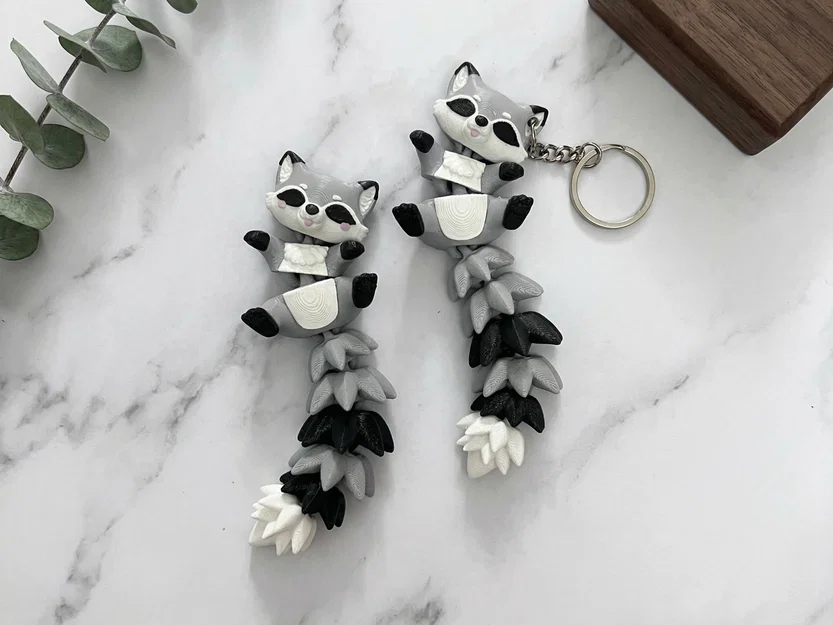 Gấu Mèo Flexi Dễ Thương - Đồ Chơi Khớp Nối / Móc Khóa - Image 9