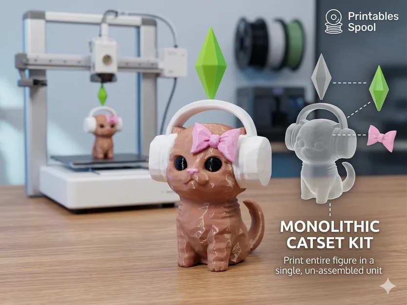 Mèo Game Thủ: Phiên bản The Sims (Mô hình nguyên khối) - Image 1