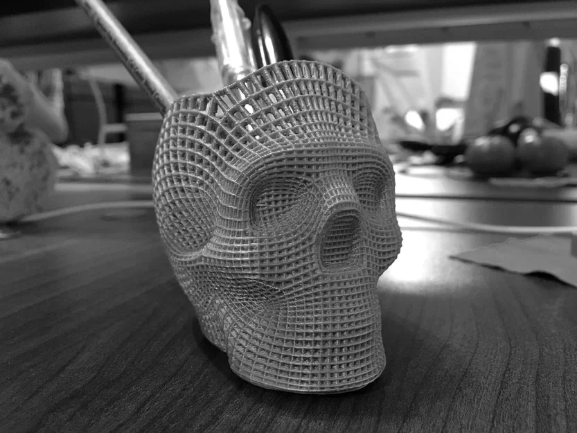 Ống cắm bút hình đầu lâu (Skull Pencil Holder) độc đáo - File in 3D - Image 2