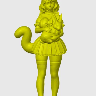 Mô hình cô nàng mèo cat-girl chủ đề Phục sinh 2