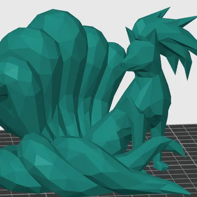 Mô hình Ninetales phong cách Low Poly độc đáo cho máy in 3D