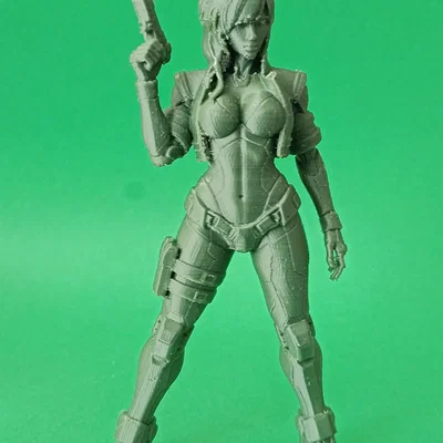 Mô hình 3D Anime Cyberpunk Motoko Kusanagi (Ghost in the Shell Fan Art)