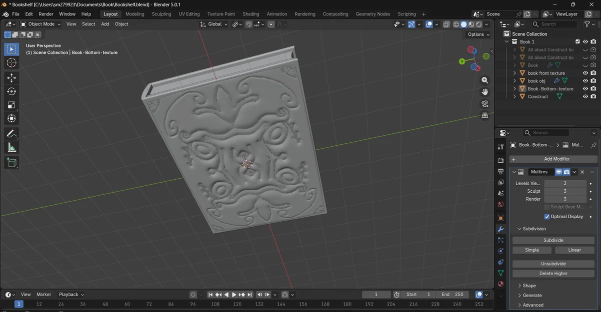 Mô hình Cuốn sách (Book) dựng bằng Blender - Image 2