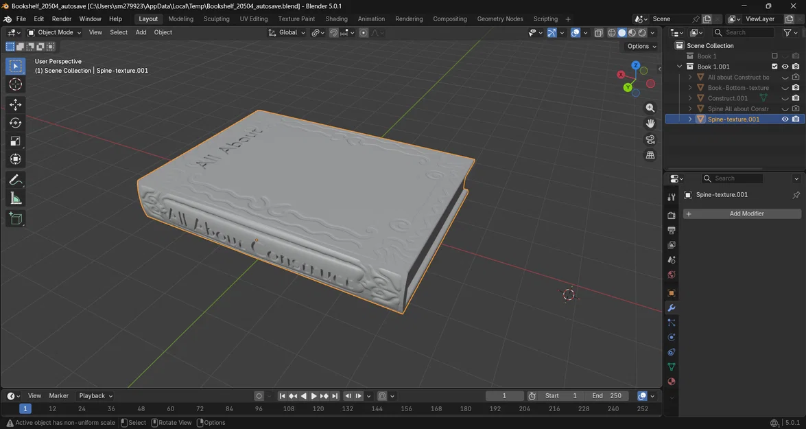 Mô hình Cuốn sách (Book) dựng bằng Blender - Image 3