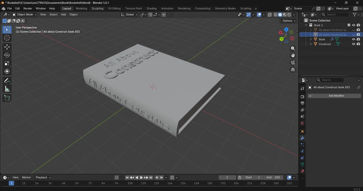 Mô hình Cuốn sách (Book) dựng bằng Blender - Image 10